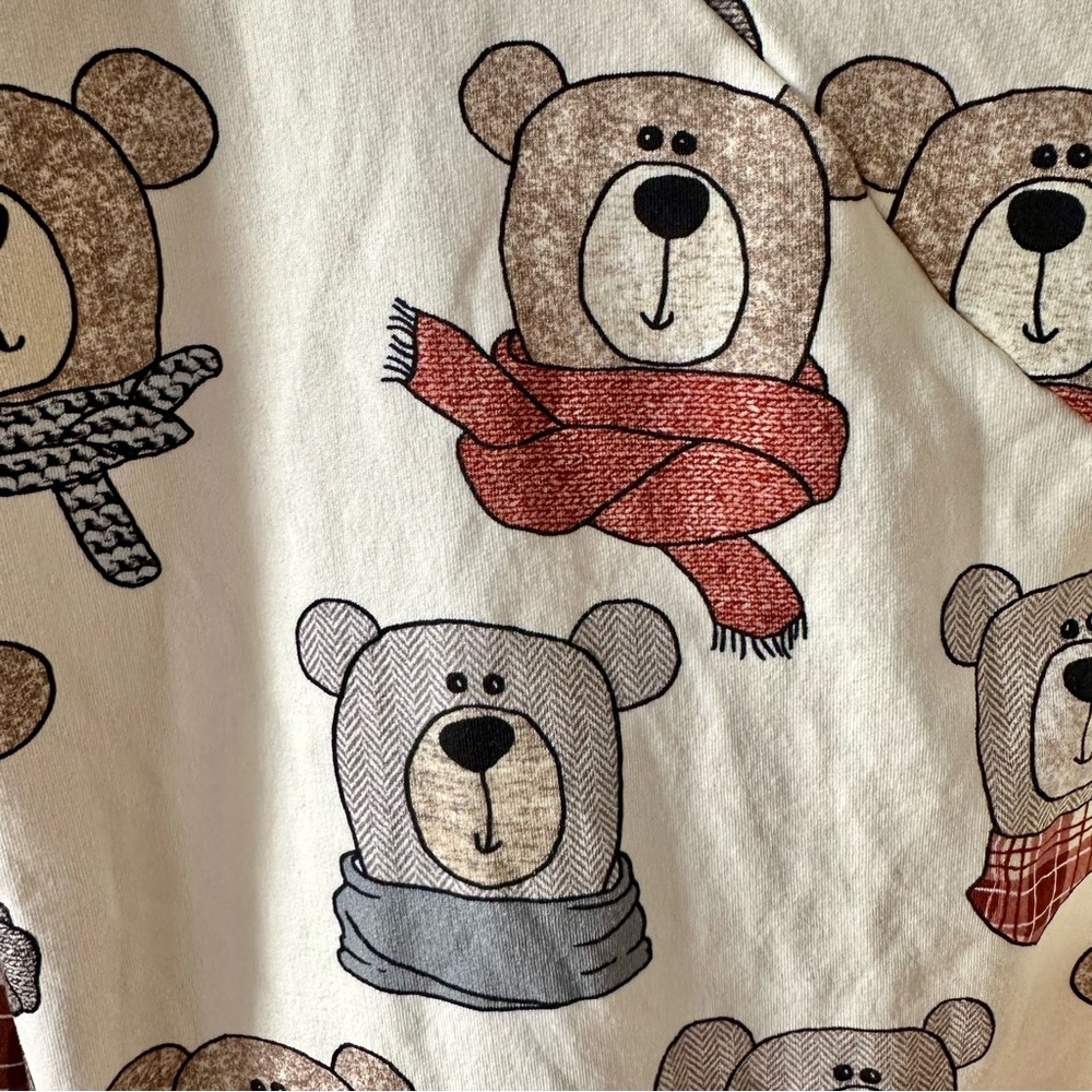 Perfectly Imperfect Comfy Teddy Bear Plaid Pajama Loungewear Wrap Top - Large - Picture 4 of 10